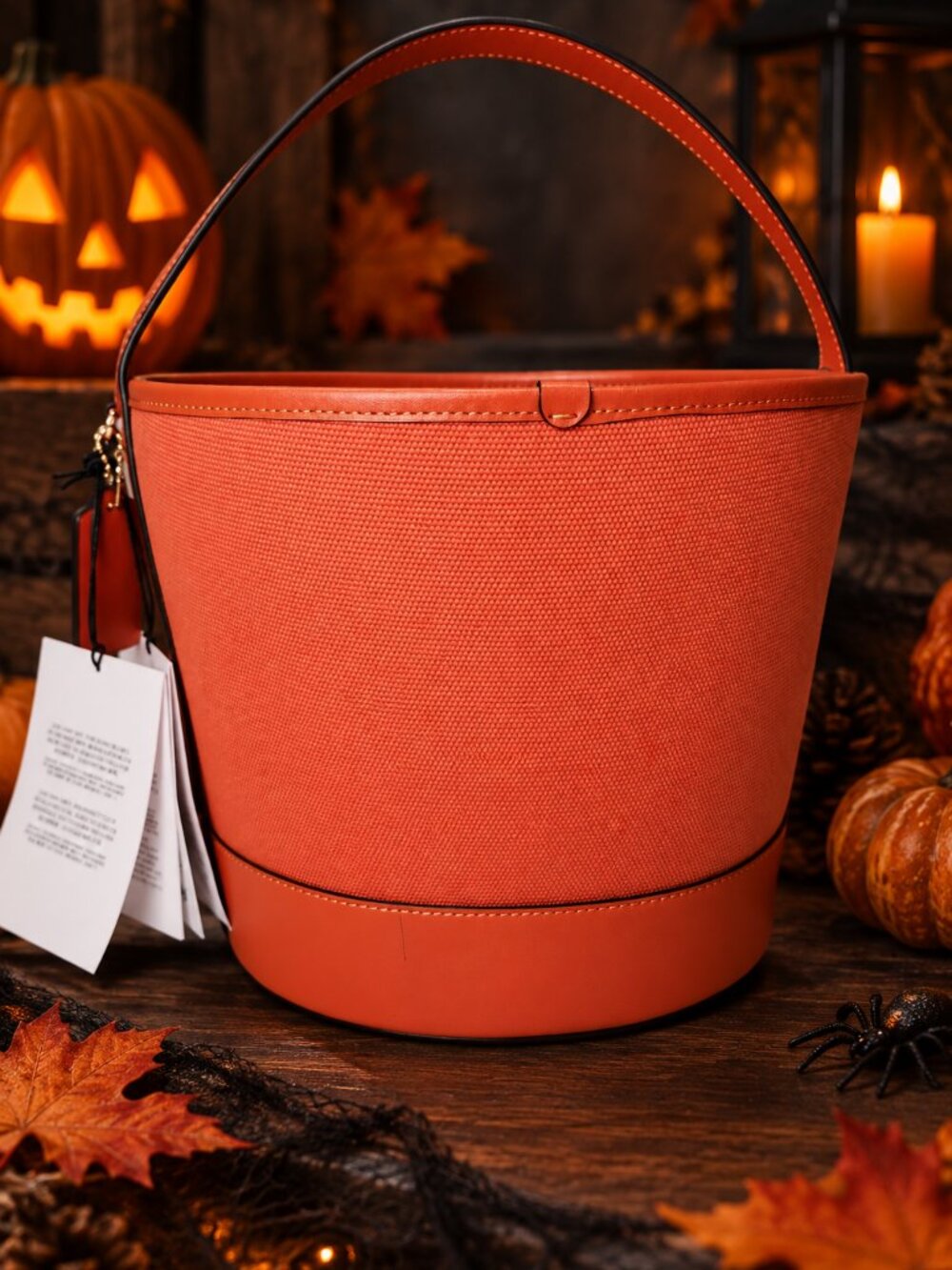 Coach Halloween Trick Or Treat Bucket Bag Pumpkin Face - Picture 2 of 4